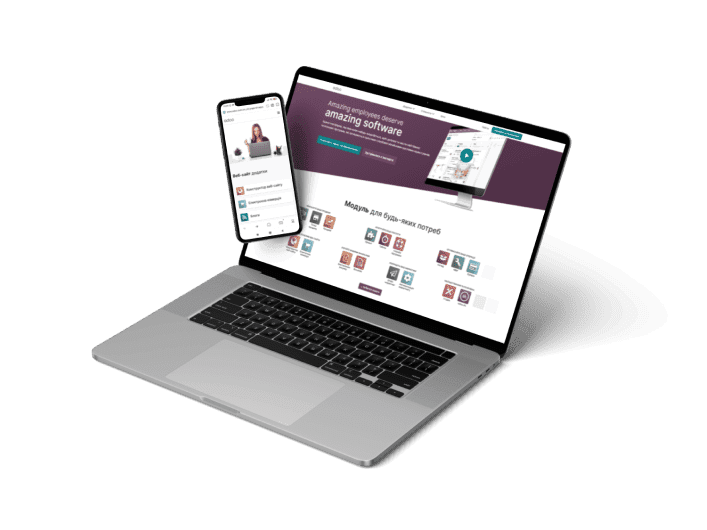 Odoo su laptop e smartphone